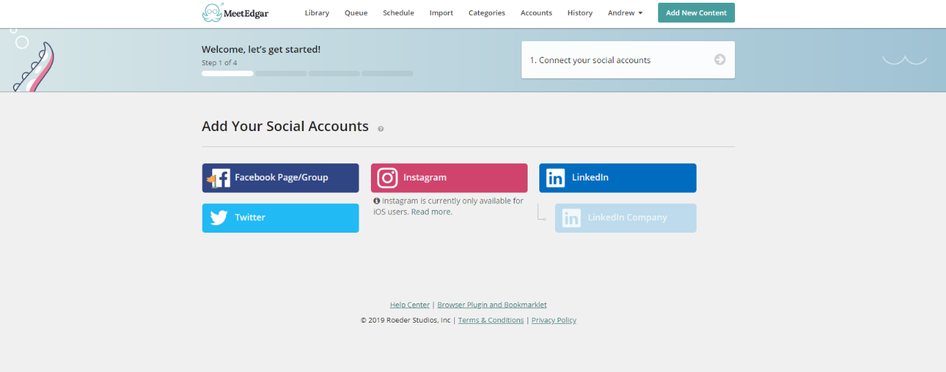 meetedgar add social accounts