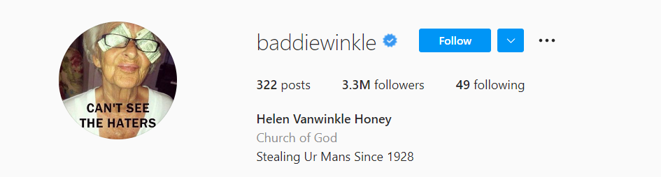 my bio instagram Helen Vanwinkle Honey (@baddiewinkle)