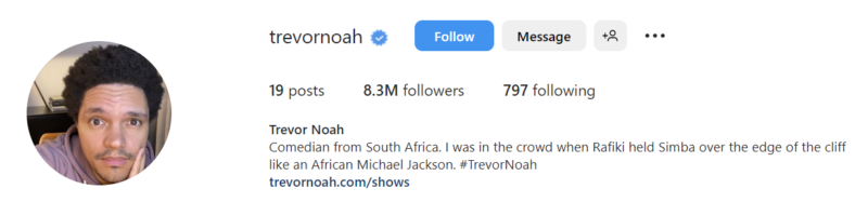 Trevor Noah (@trevornoah) Instagram photos