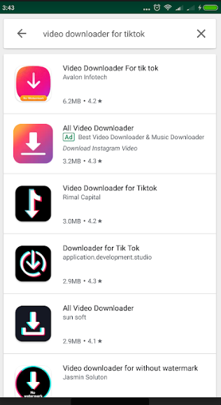 Video Downloaded for TikTok on Google Play Store