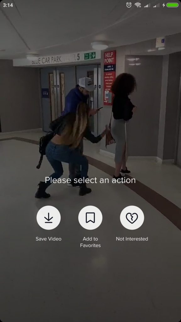 select action on tiktok