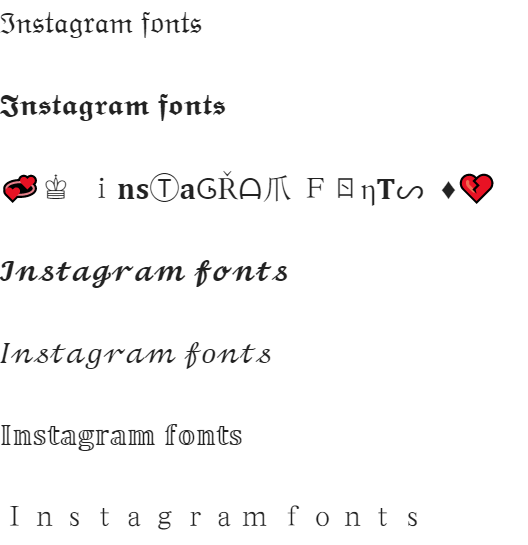 copy and paste fonts instagram