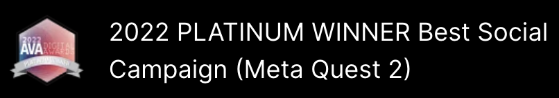 Platinum award for the Meta Quest 2 campaign