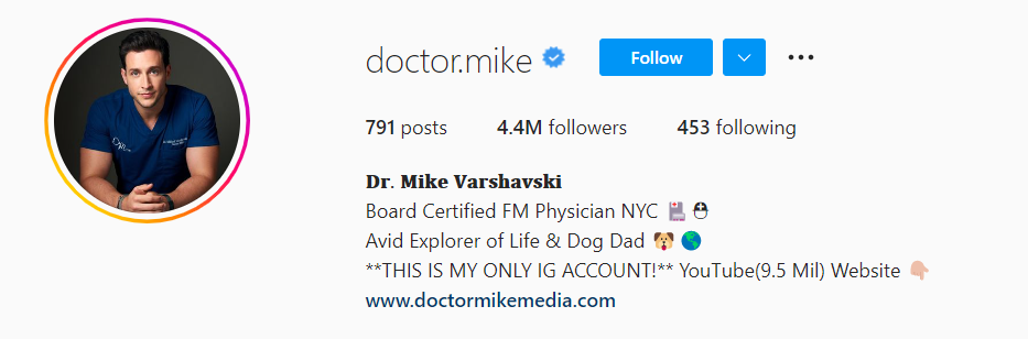 Dr. Mike Varshavski - @doctor.mike