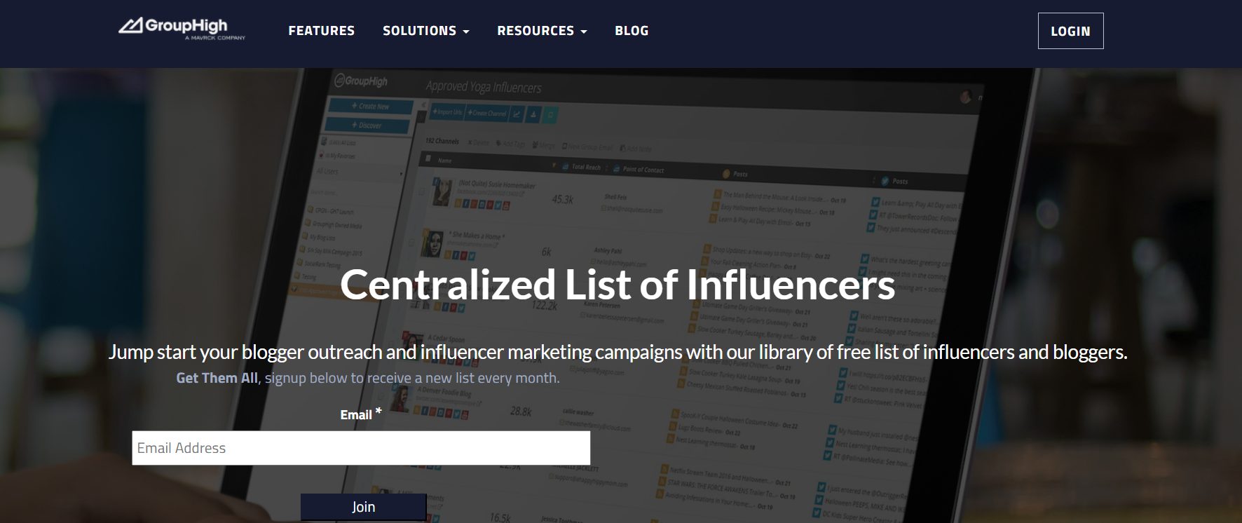 GroupHigh Monthly Influencer Lists