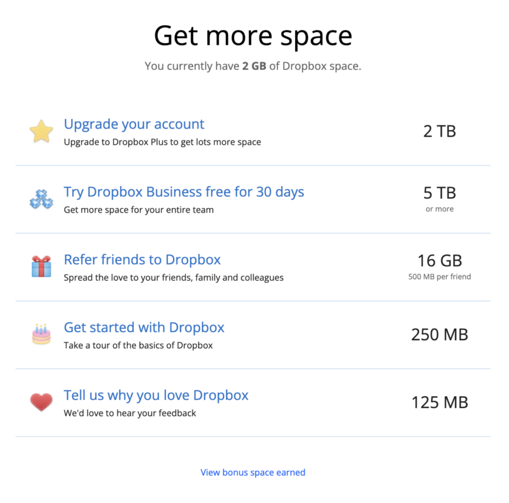 Dropbox referral program