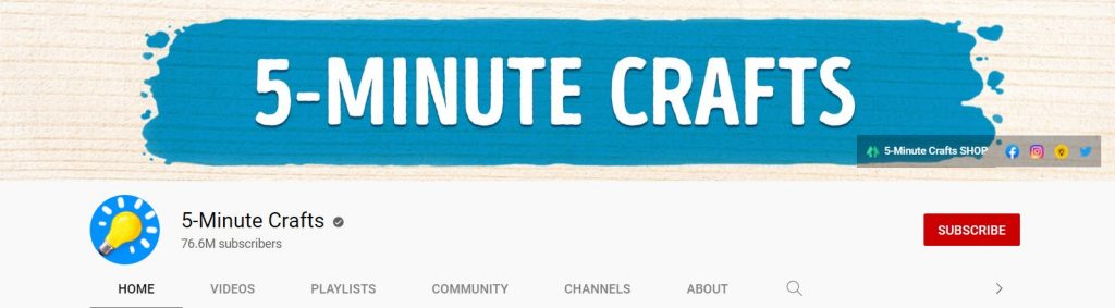  5-Minute Crafts popular youtube channel