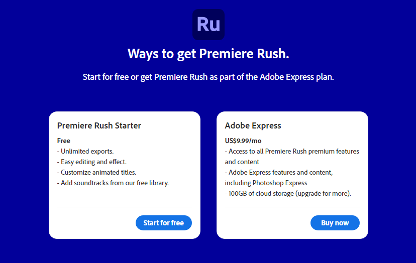 Adobe Premier Rush Paid Versions
