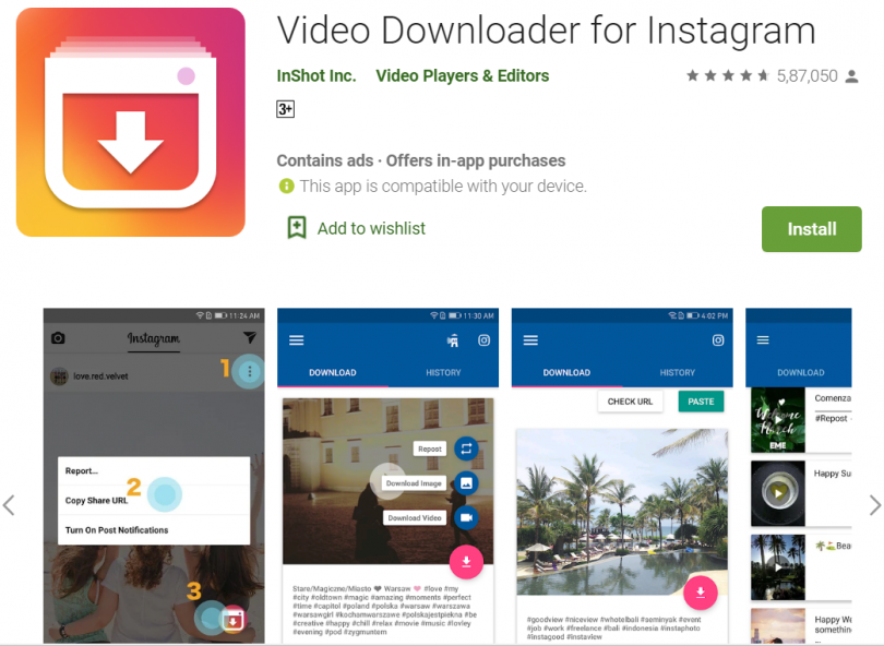 download instagram videos chrome