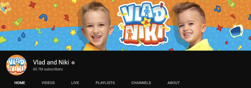 Vlad and Niki kids' YouTube channel