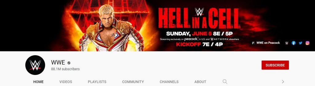 WWE one of most popular youtube channels