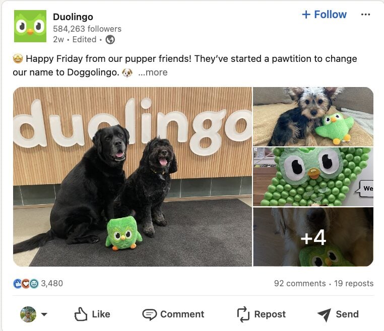 LinkedIn Duolingo