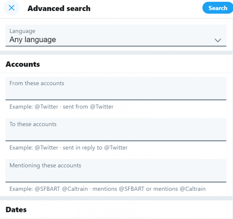 advanced twitter search not working