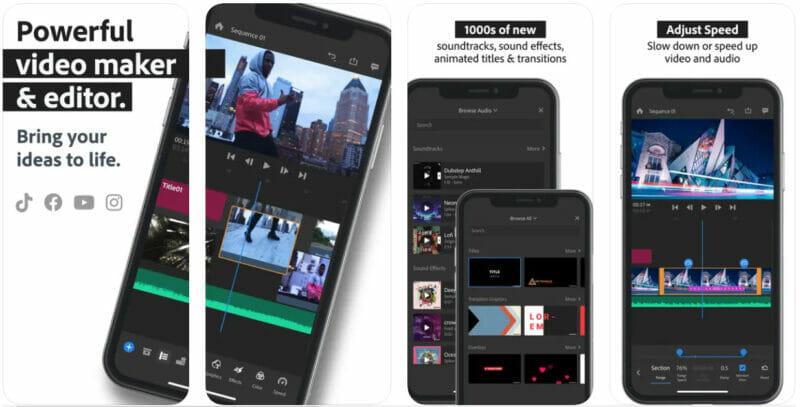 Adobe Premiere Rush is a free mobile video editor