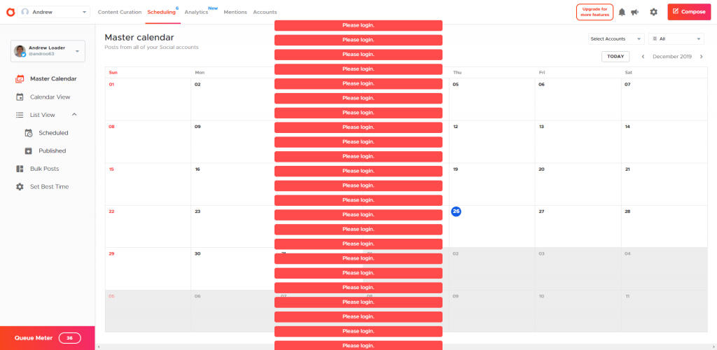 Crowdfire master calendar