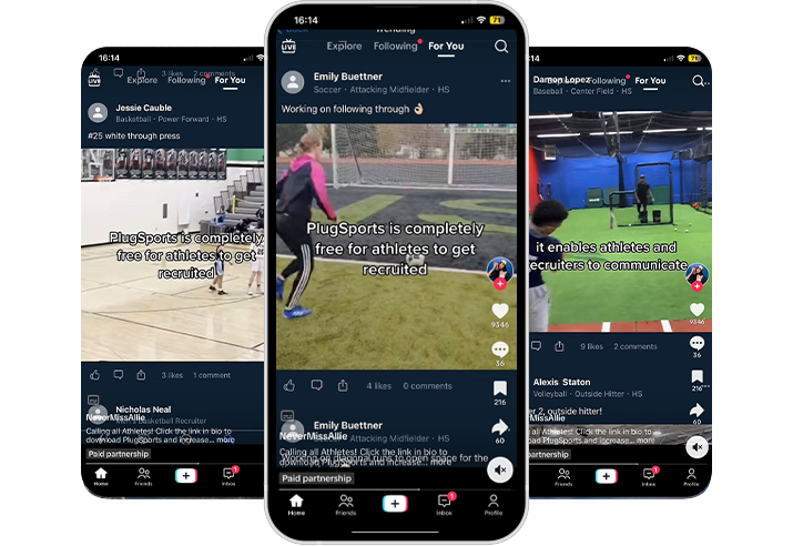 Social media examples for PlugSports