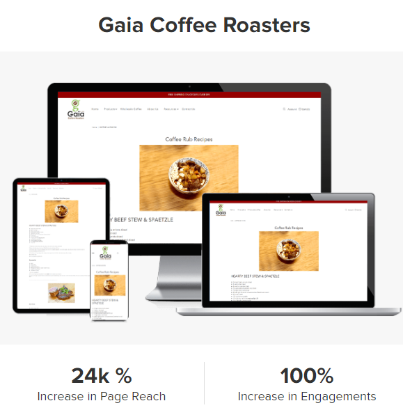 Case study from SmartSites for Gaia Coffee Roasters