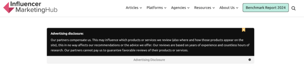 advertising disclosure