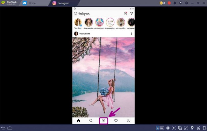 how to add video on instagram bluestacks