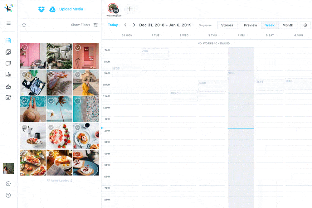 tools to schedule Instagram stories 