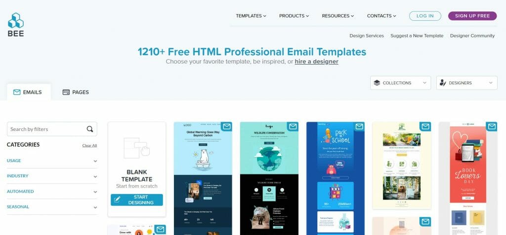 1210+ Free HTML Professional Email Templates - BEE