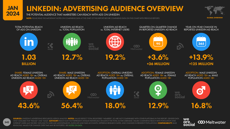 LinkedIn advertising audience overview