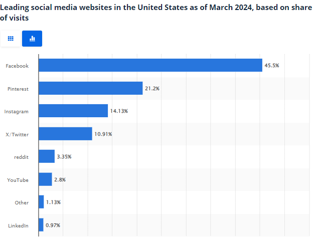 Leading social media websites United States