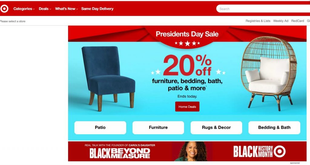 Ecommerce store Target