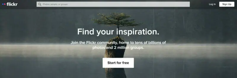 Flickr social media site