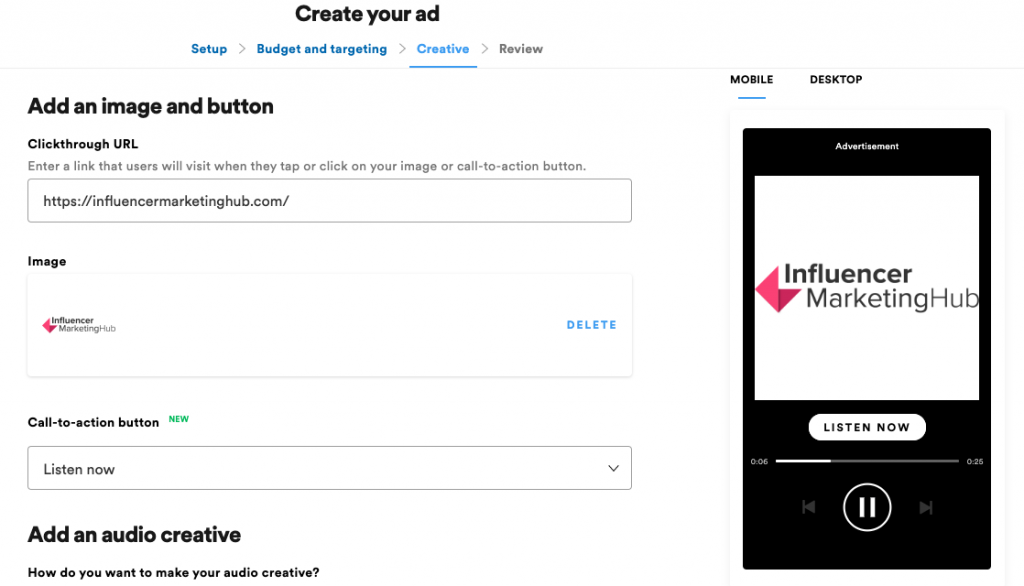 Create your Ad shopify