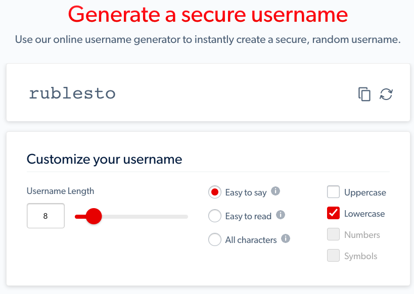 LastPass Username Generator