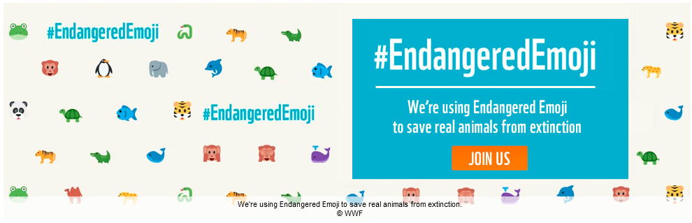 World Wildlife Fund for Nature (WWF) EndangeredEmoji campaign example