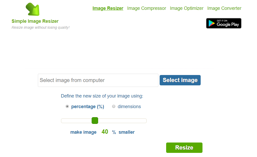 online image resize tool