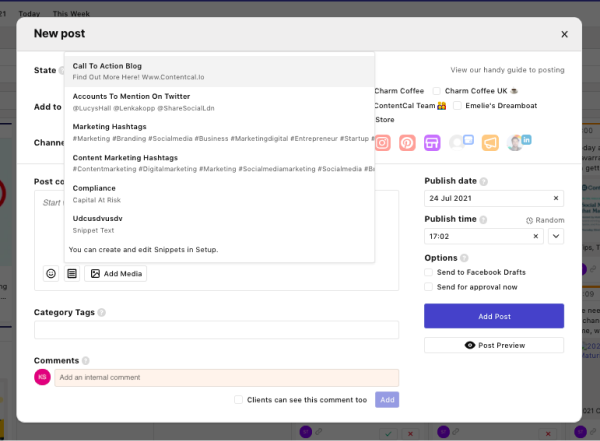 contentcal scheduling platform