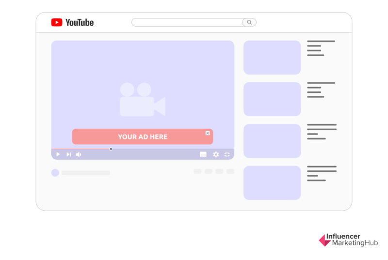 Оверлейная реклама на YouTube
