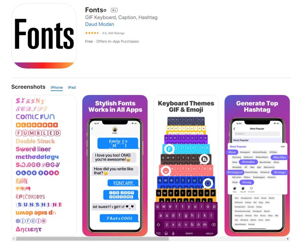 Fonts app in our Instagram Fonts Generator post