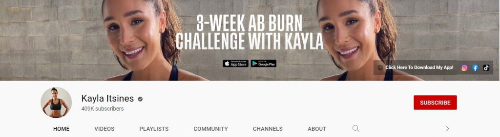Kayla Itsines youtube sport influencer