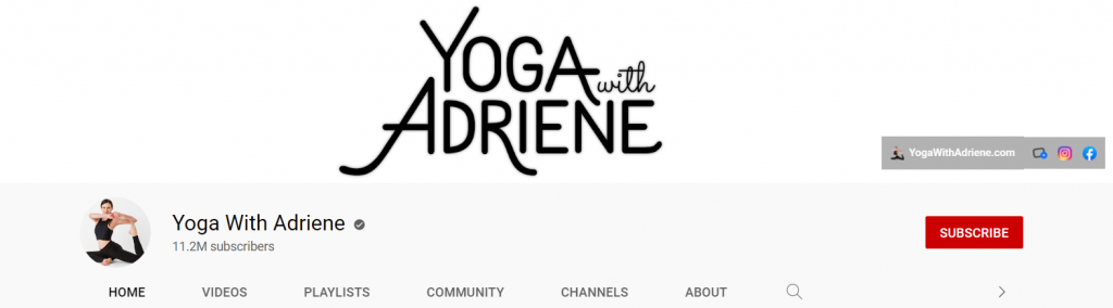 Yoga With Adriene youtube channel