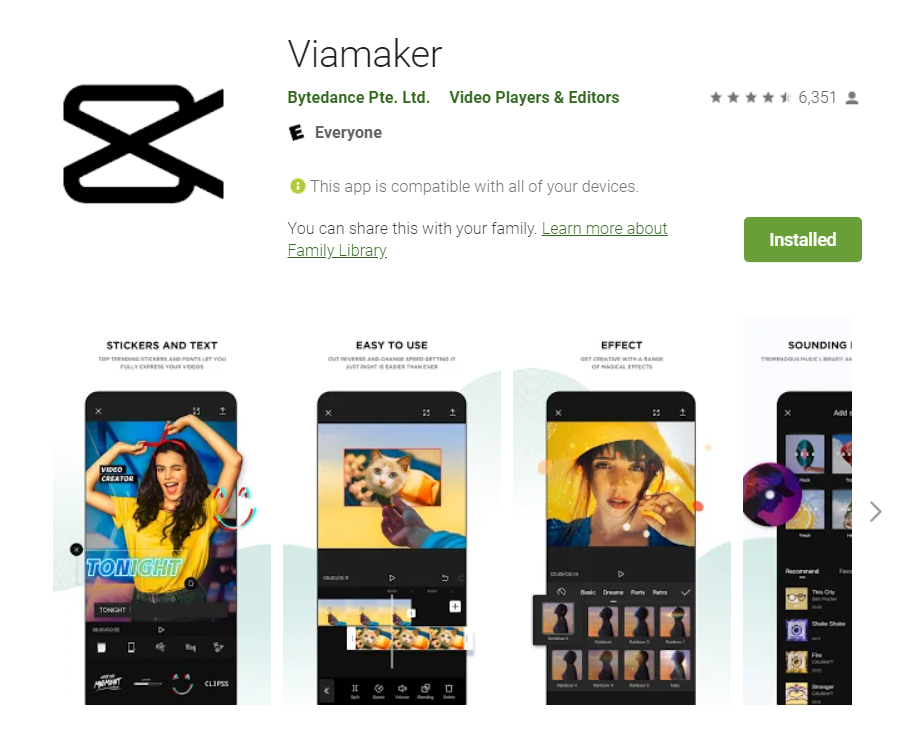 Viamaker TikTok video editing app