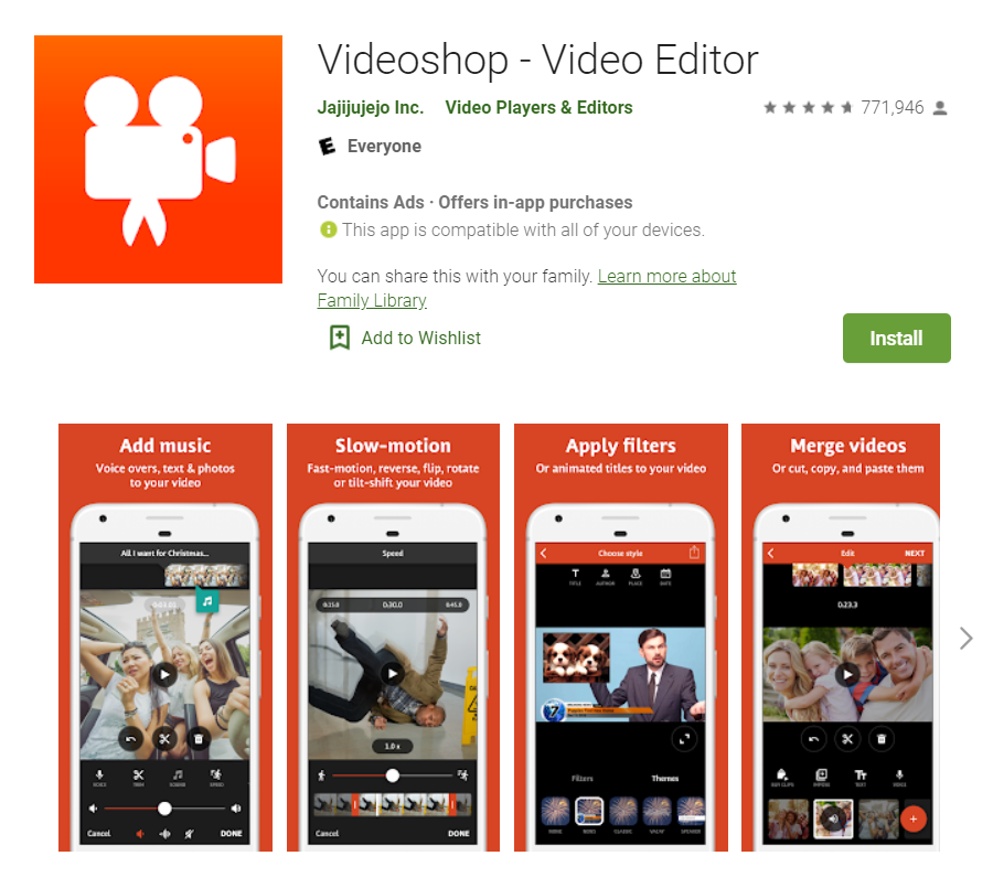 Videoshop is a TikTok video editing app available for both Android and iOS devices