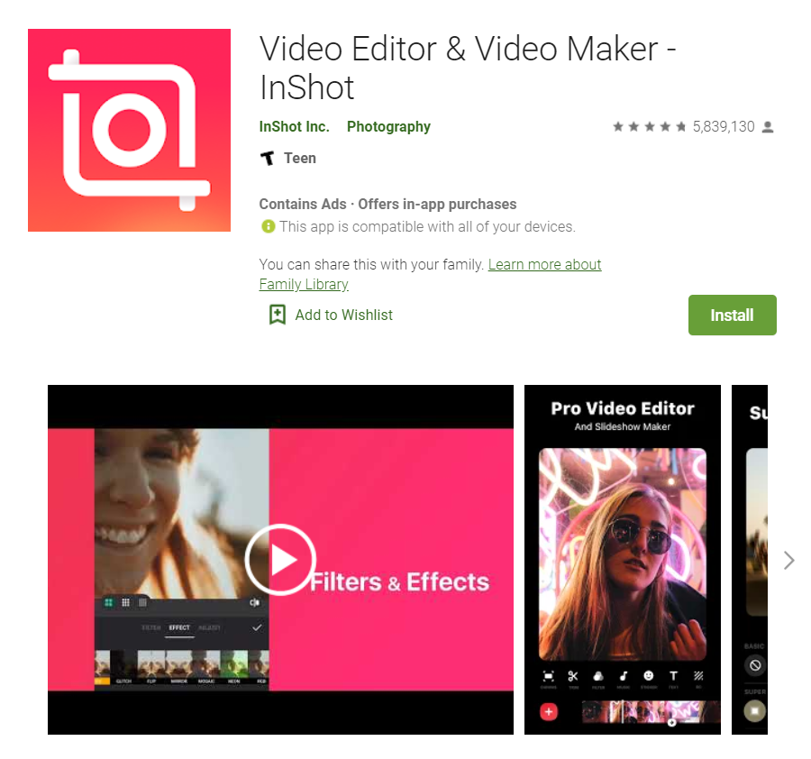 InShot video editor and video maker