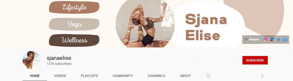 sjanaelise youtube yoga channel