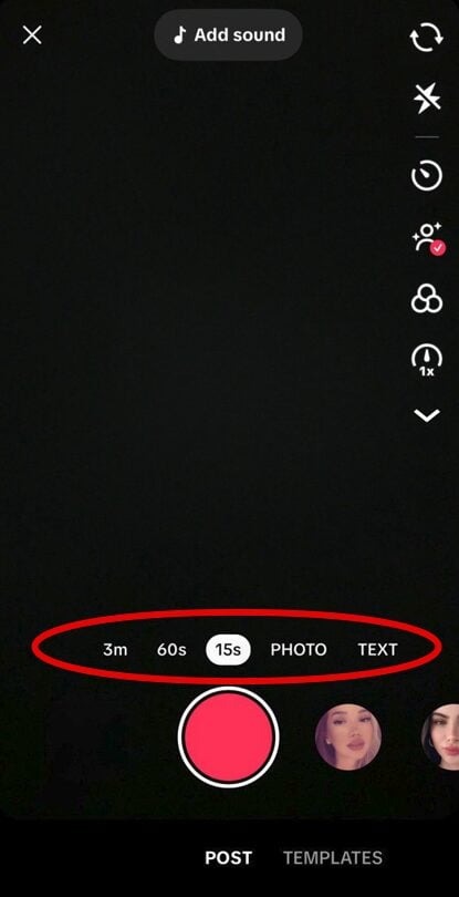 record button TikTok