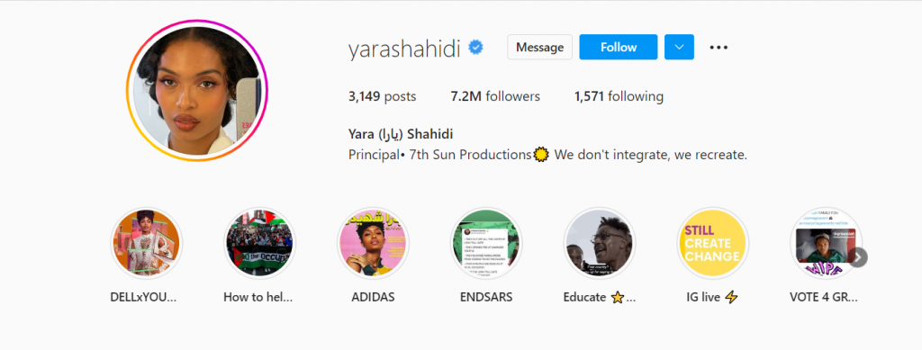 Yara Shahidi on Instagram