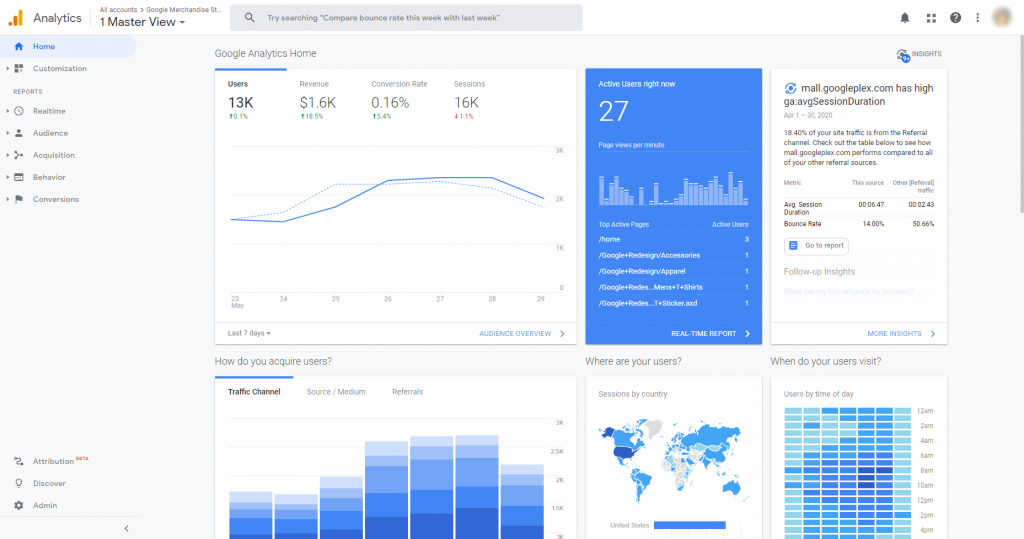 google analytics screenshot