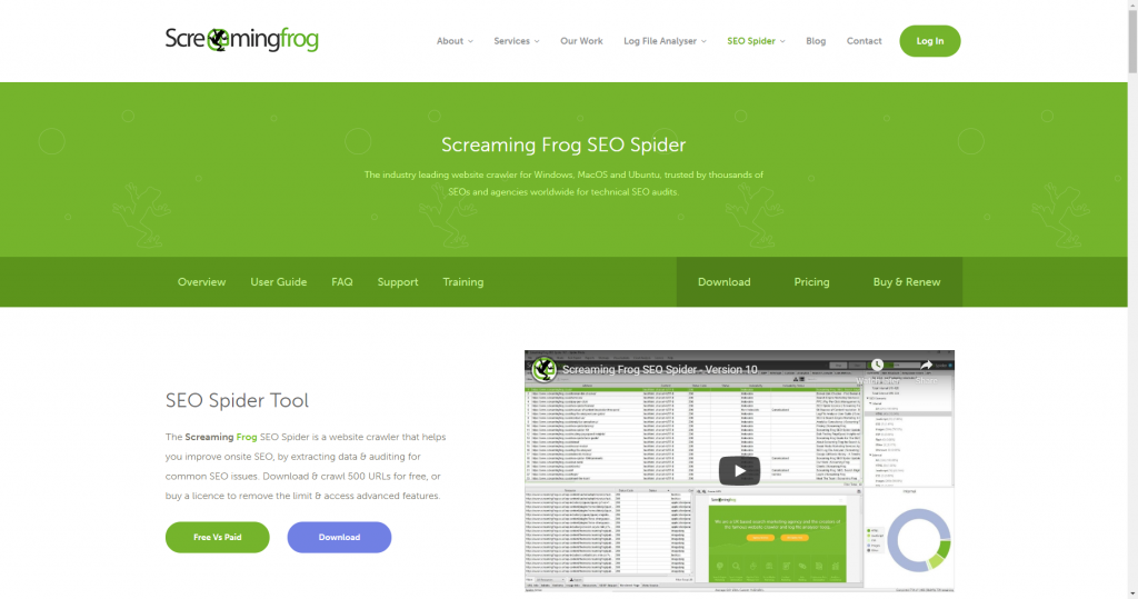Screamingfrog Seo Spider tool