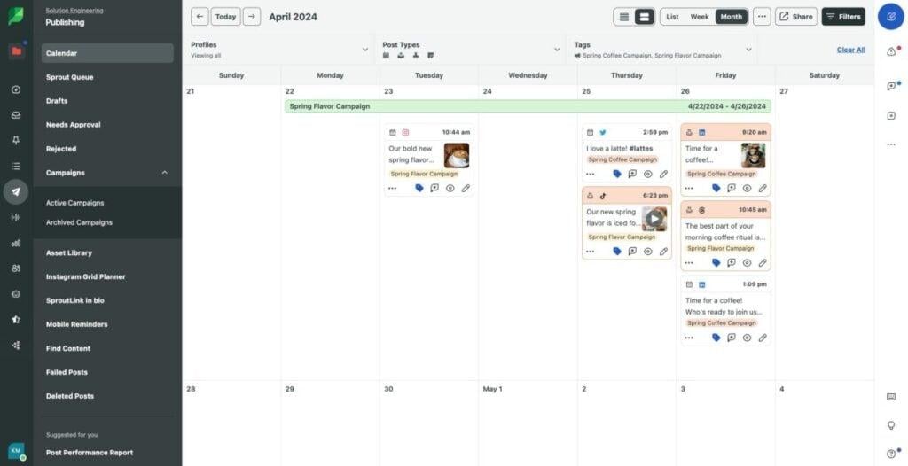 Sprout Social content calendar - Influencer Rates