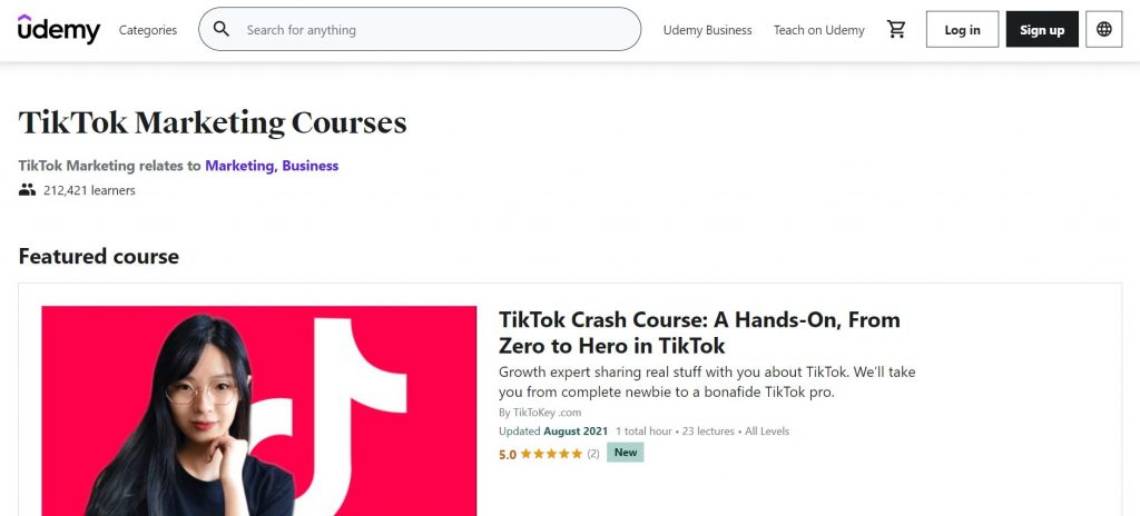 TikTok Marketing for Beginners (Udemy)