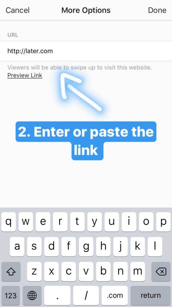 where did the link button go for instagram story