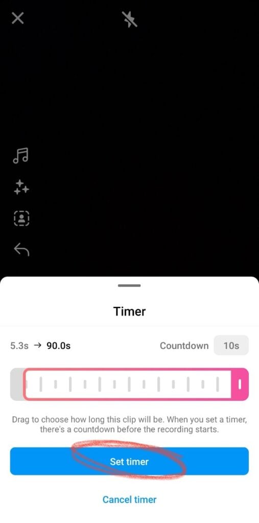 Instagram Timer Feature